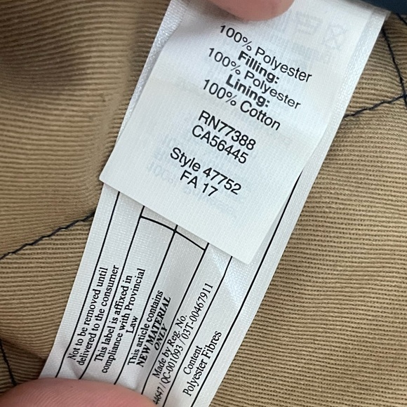 J. Crew Navy Quilted Zip Vest - XL GUC - Picture 3 of 5